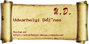 Udvarhelyi Dénes névjegykártya