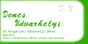 denes udvarhelyi business card